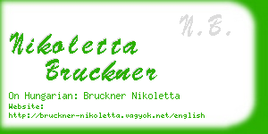 nikoletta bruckner business card